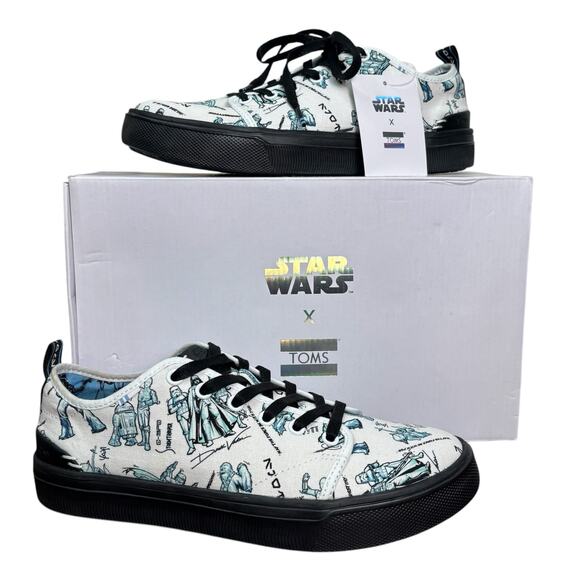 NWB Star Wars x TOMS Trvl Lite Low Men's Shoes Characters Sketch Print Size 7.5 - Picture 1 of 16